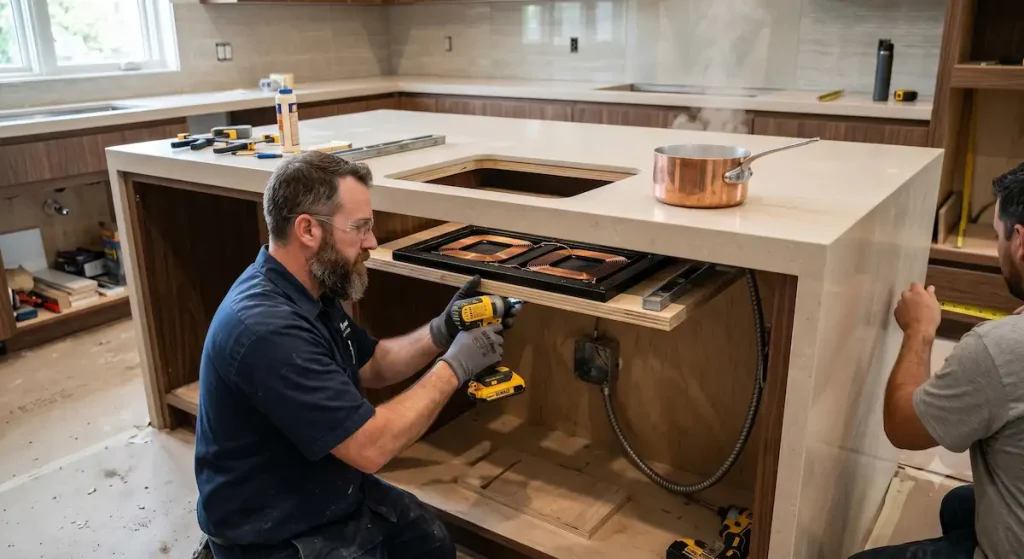 invisible induction cooktop installation