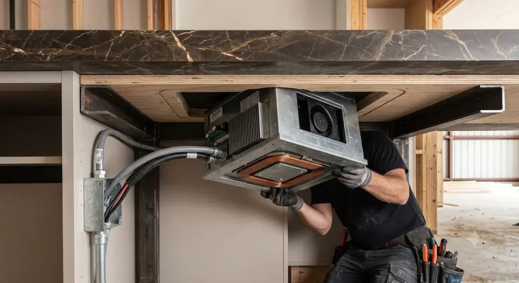 invisible induction cooktop installation